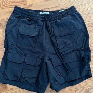 Black hybrid cargo shorts from Pacsun